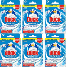Duck Toilet Cleaner Fresh Discs Holder Marine, 36ml (Pack of 6)