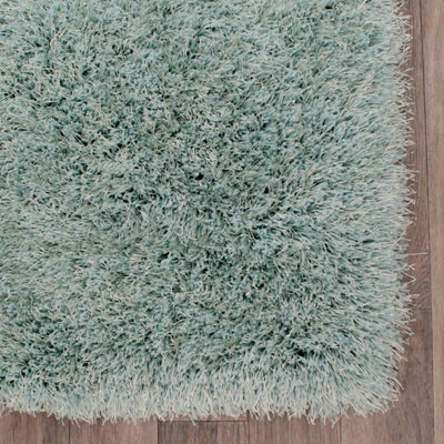 Duckegg Plain Shaggy Sparkle Handmade Easy to Clean Rug for Living Room and Bedroom-180cm X 270cm