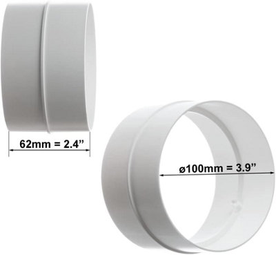 Duct Connector 100mm / 4 Inch Round