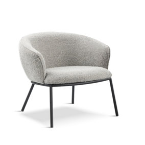 Duke Bouclé Lounge Chair - L66.5 x W61 x H67.5 cm - Dark Grey