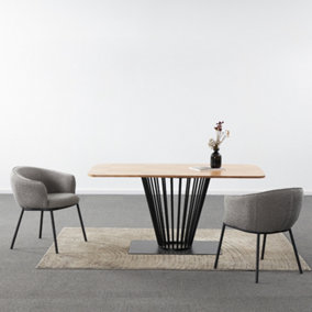 DUKE Boucle Dining Chair - L61.5 x W62.5 x H78 cm - Grey