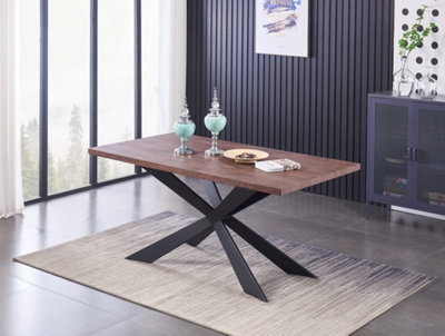 Duke LUX Dining Table Single, Walnut | DIY at B&Q