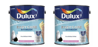 Dulux Easycare Bathroom Soft Sheen Paint Pure Brilliant White 2.5L Pack ...
