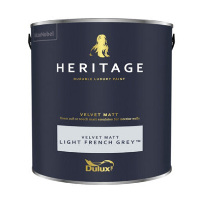 Dulux Heritage Velvet Matt Emulsion Paint 2.5 Litres Light French Grey