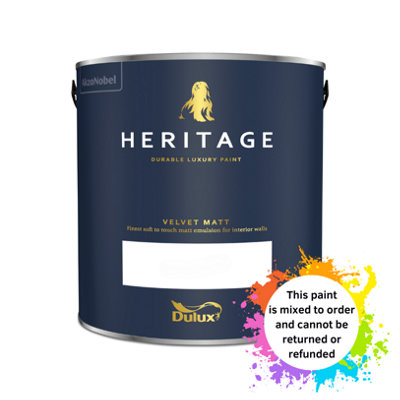 Dulux Heritage Velvet Matt Emulsion Paint 2.5 Litres York White DIY