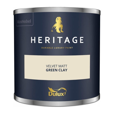Dulux Heritage Velvet Matt Emulsion Tester Pot 125ml - Green Clay - 5381271 - Perfect for Interior Walls