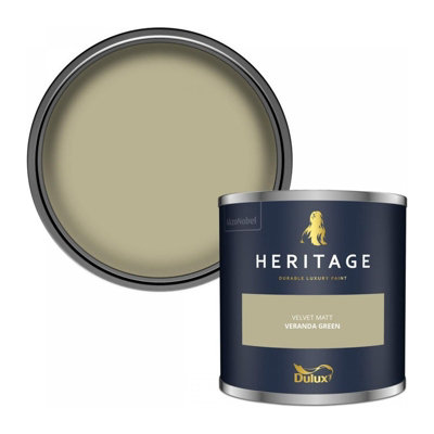 Dulux Heritage Velvet Matt Emulsion Tester Pot 125ml - Veranda Green - 5381304 - Perfect for Testing Interior Colours