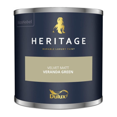 Dulux Heritage Velvet Matt Emulsion Tester Pot 125ml - Veranda Green - 5381304 - Perfect for Testing Interior Colours