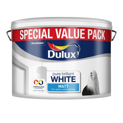Dulux Matt Emulsion Paint 7L White DIY at B&Q