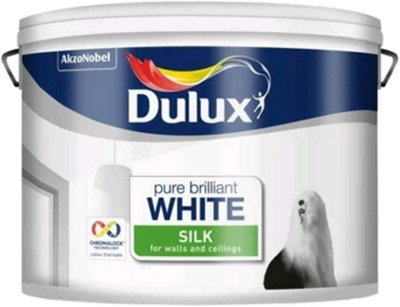 Dulux Pure Brilliant White Silk Emulsion Wall and Ceilings Paint 10L