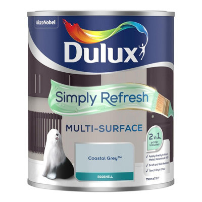 Dulux Simply Refresh Multi Surface Eggshell Coastal Grey 750ml