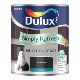 Dulux Simply Refresh Multi Surface Eggshell Rich Black 750ml
