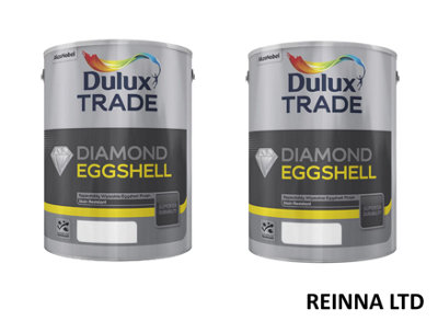 Dulux Trade Diamond Quick Dry Eggshell Pure Brilliant White 5L (Pack of 2)