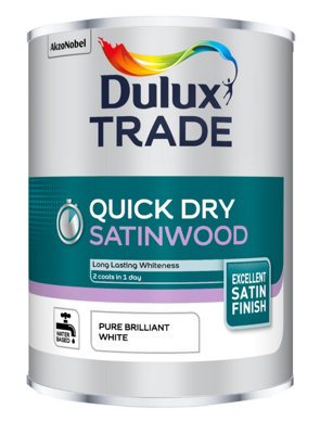 Dulux Trade Quick Dry Satinwood - Pure Brilliant White - 5 Litres