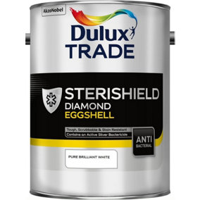 Dulux Trade Sterishield Dimond Eggshell - Pure Brilliant White - 5 Litre
