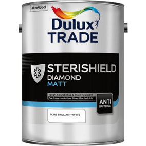 Dulux Trade Sterishield Dimond Matt Pure Brilliant White 5 Litres
