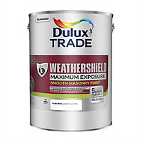 Dulux Trade Weathershield Maximum Exposure Masonry Paint Brilliant White 5 Litres