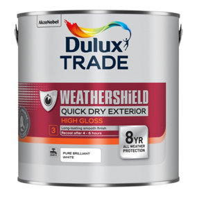 Dulux Trade Weathershield Quick Drying Gloss Brilliant White 2.5L