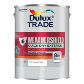 Dulux Trade Weathershield Quick Drying Gloss Brilliant White 5L