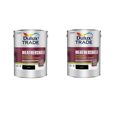 Dulux Trade Weathershield Smooth Masonry Paint Black 5L (Pack Of 2)