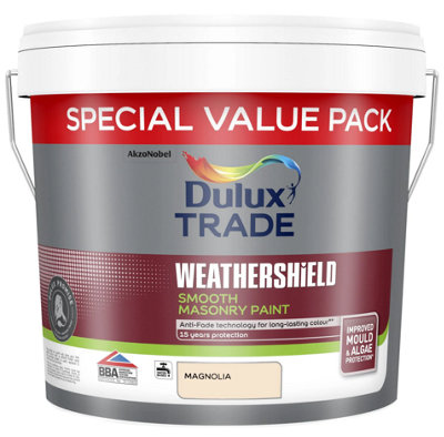 Dulux Trade Weathershield Smooth Masonry Paint Magnolia 7.5Ltr