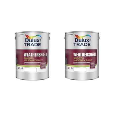 Dulux Trade Weathershield Smooth Masonry Paint Sandstone  5L (Pack Of 2)