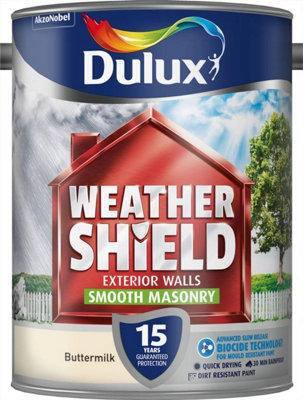 Dulux - Weathershield Smooth Masonry Paint 5L - Buttermilk