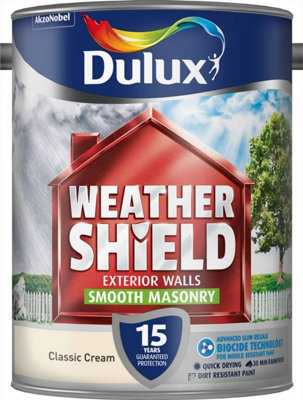 Dulux - Weathershield Smooth Masonry Paint 5L - Classic Cream