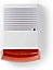 Dummy Security Alarm Siren with Flashing LED & IP44 Waterproof Outdoor Design White & Orange