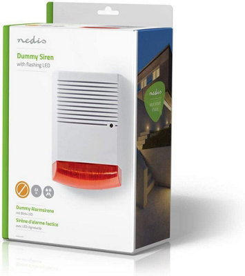 Dummy Security Alarm Siren with Flashing LED & IP44 Waterproof Outdoor Design White & Orange