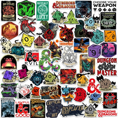 Dungeons & Dragons Deluxe Stickers (Pack of 50) Multicoloured (One Size)