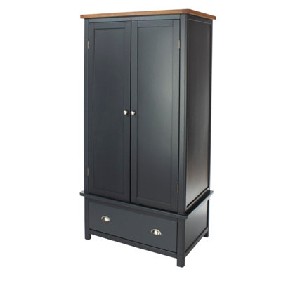 Dunkeld 2 door, 1 drawer wardrobe, midnight blue