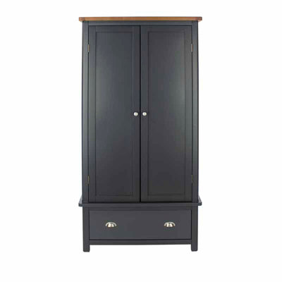 Dunkeld 2 door, 1 drawer wardrobe, midnight blue