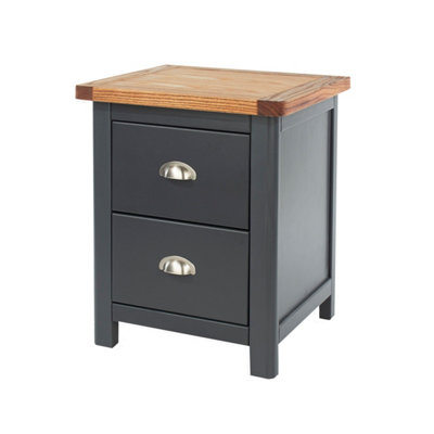 Dunkeld 2 drawer bedside cabinet, midnight Blue