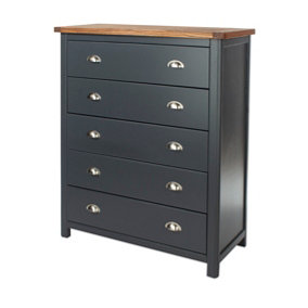 Dunkeld 5 drawer chest, midnight Blue