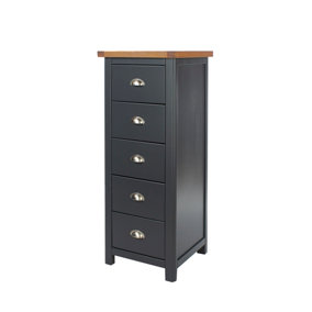 Dunkeld 5 drawer narrow chest, midnight Blue