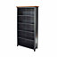 Dunkeld tall bookcase, painted midnight blue with wooden top