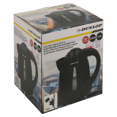 DUNLOP 0.8Ltr 24V Truckers Kettle 250W Water Heater Car Lorry Truck Camper Van - 7