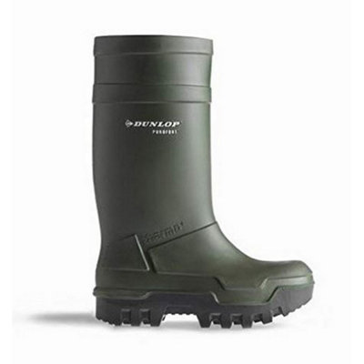 Dunlop Adults Unisex Purofort Thermo Plus Full Safety Wellies Green (6 UK)