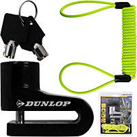 Dunlop Disc Lock W/ Reminder Cable Bike Motorcycle Scooter 2 Keys