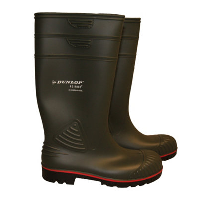 Dunlop Acifort Heavy Duty Safety Wellington Boots, Green, UK 12 / EU 47, Men's Waterproof Work & Garden Boots