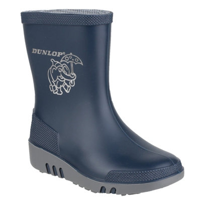 Dunlop Mini Elephant Wellington Boot Blue/Grey