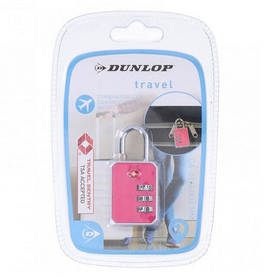 Dunlop TSA Lock 3 Digit Combination Padlock - 31 x 63 x 14 mm