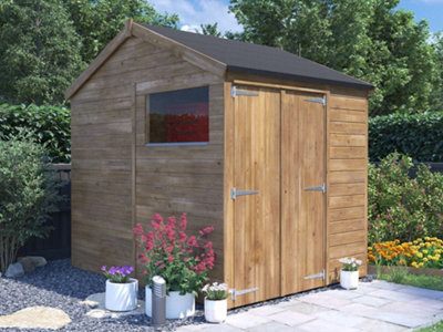 Dunster House Bike Shed Storage 1.8 x 2.4m (6' x 8') 12mm Walls, Apex Roof, Overlord Modular