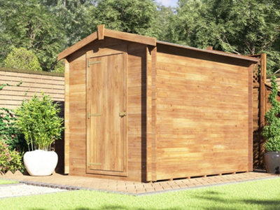 Dunster House - Heavy Duty (19mm) Log Garden Shed 1.8 x 2.5  Pressure Treated Wood Storage Unit Taarmo