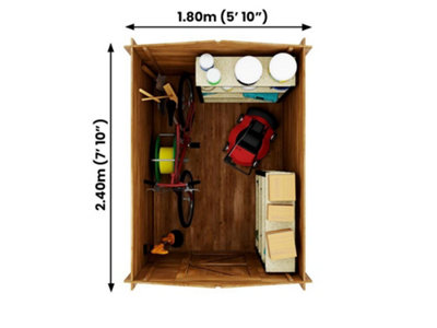 Dunster House - Heavy Duty (19mm) Log Garden Shed 1.8 x 2.5  Pressure Treated Wood Storage Unit Taarmo