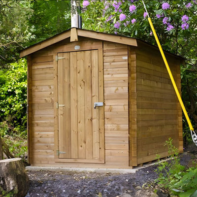 Dunster House - Heavy Duty (19mm) Log Garden Shed 1.8 x 2.5  Pressure Treated Wood Storage Unit Taarmo