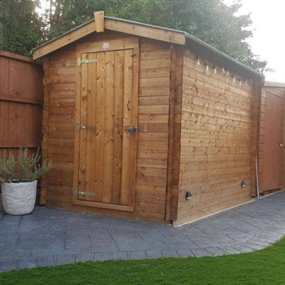 Dunster House - Heavy Duty (19mm) Log Garden Shed 1.8 x 2.5  Pressure Treated Wood Storage Unit Taarmo