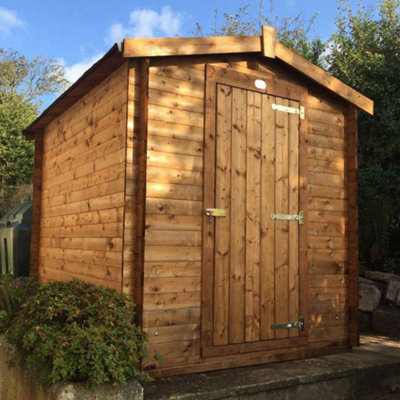 Dunster House - Heavy Duty (19mm) Log Garden Shed 1.8 x 2.5  Pressure Treated Wood Storage Unit Taarmo