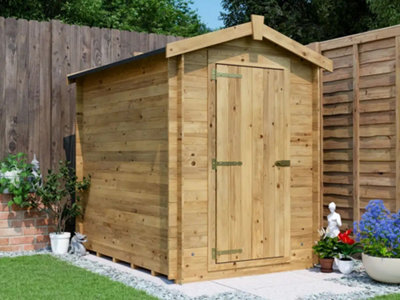 Dunster House  Heavy Duty Log Shed 19mm Tounge & Groove Walls, W5' x D7' / W1.5m x D2.0m, Pressure Treated, Taarmo